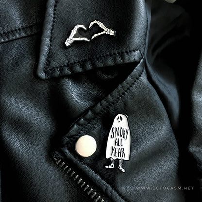 Spooky All Year Ghost Enamel Pin for Halloween (Ectogasm)
