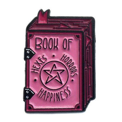 "Book of Hexes, Horrors, and Happiness" Grimoire Enamel Pin (Ectogasm)