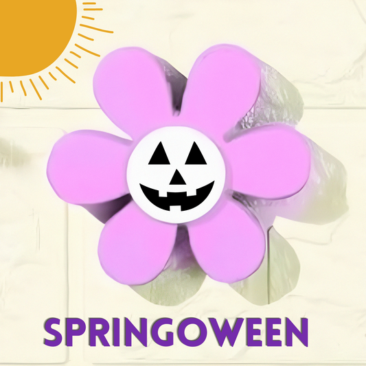 Spooky Chunky Wood Daisy Jack-o-Lantern - Springoween Decor