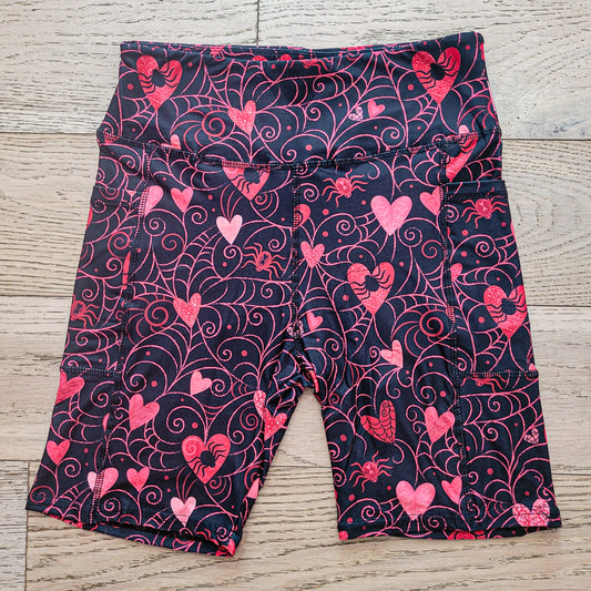 Web of Love (Johanna Parker Exclusive) Pocket Biker Shorts - High-quality Handcrafted Vibrant Bike Shorts