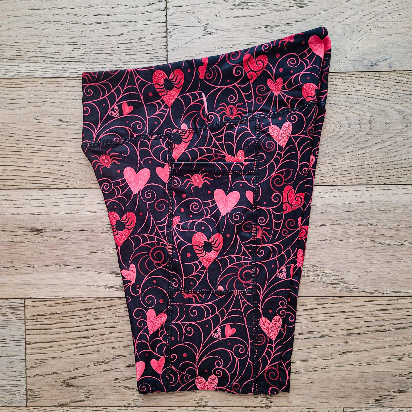 Web of Love (Johanna Parker Exclusive) Pocket Biker Shorts - High-quality Handcrafted Vibrant Bike Shorts