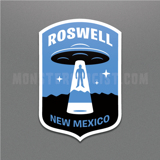 Roswell New Mexico Minimalist Alien Ufo Sticker (Monsterologist)