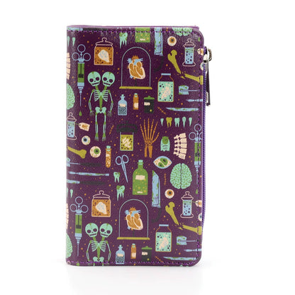 Oddities Gothic Wallet with Wristlet, Spooky Curiosities Wallet, Alternative Book Style Vinyl Wallet
