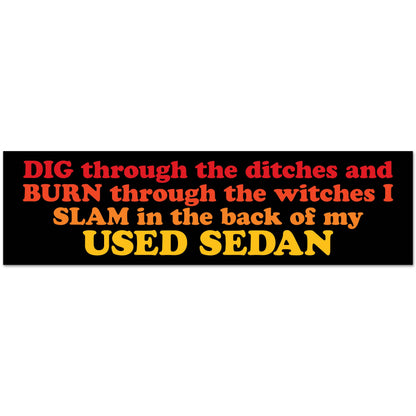"Used Sedan Dragula" Vinyl Sticker (Krystan Saint Cat)