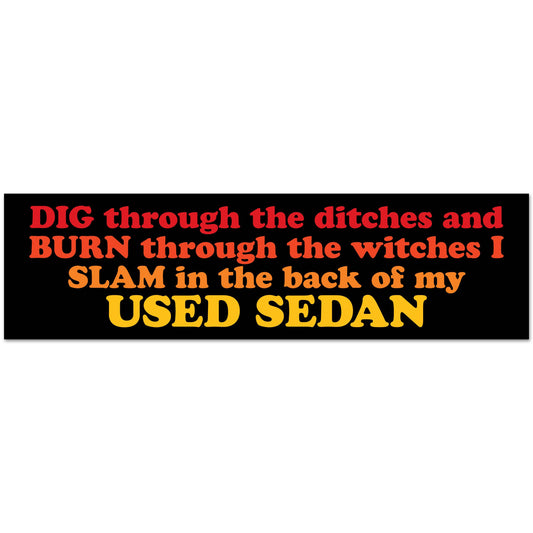 "Used Sedan Dragula" Vinyl Sticker (Krystan Saint Cat)