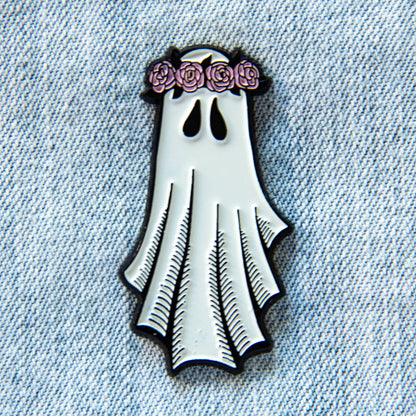 Ectogasm - Flower Crown Ghost Enamel Pin