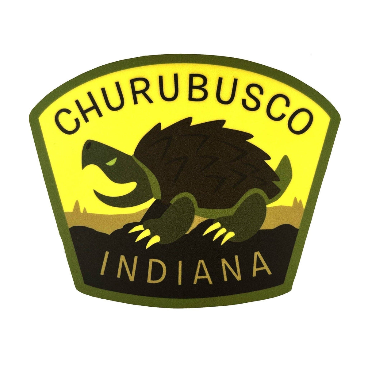 Churubusco, Indiana Travel Sticker (Monsterologist)