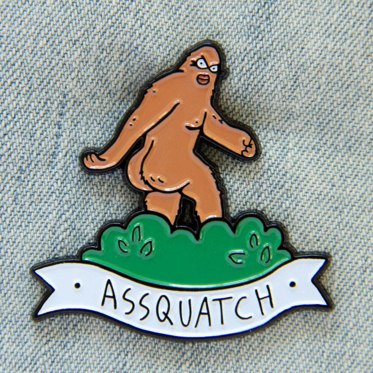 "Assquatch" Big Booty Sasquatch Funny Enamel Pin (Ectogasm)