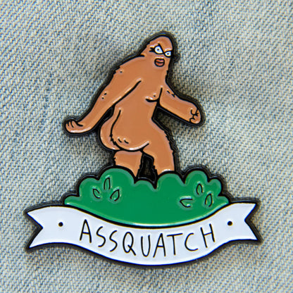 "Assquatch" Big Booty Sasquatch Funny Enamel Pin (Ectogasm)