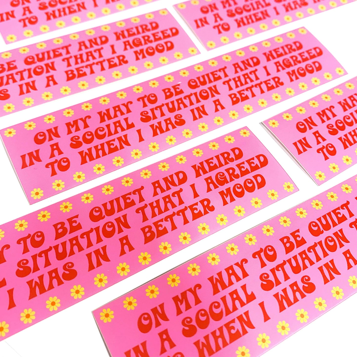 "On My Way To Be Quiet & Weird" Social Situation Vinyl Sticker (Krystan Saint Cat)