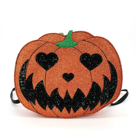 Sparkling Heart-Eyed Jack O' Lantern Backpack