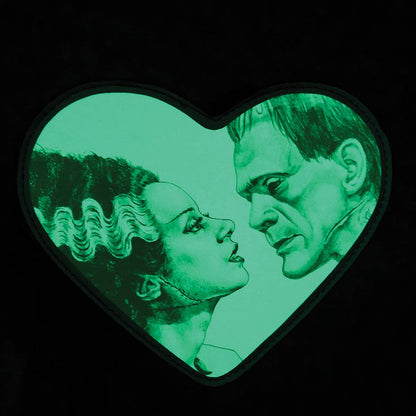 Glow in the Dark Frankenstein Bride Heart Backpack, Gothic Horror Mini Backpack Purse, Convertible Witchy Bag