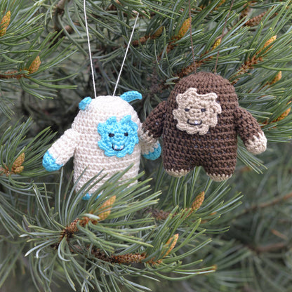 Crochet Bigfoot or Yeti Ornaments
