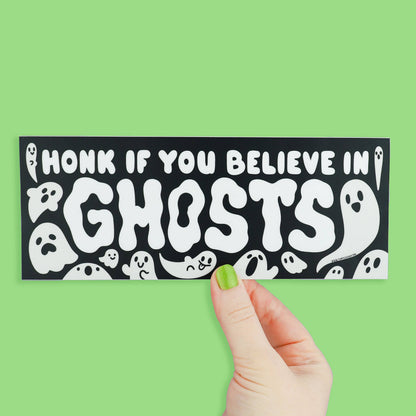 "Honk If You Believe In Ghosts" Car Decal Halloween Vinyl Bumper (Turtle's Soup) Sticker