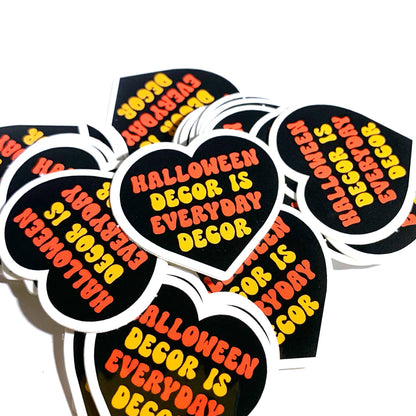 Halloween Decor is Everyday Decor Mini Sticker (Krystan Saint Cat)