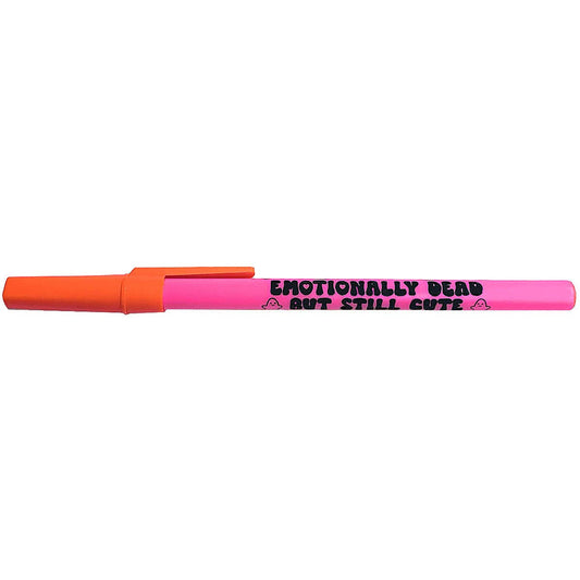"Emotionally Dead But Still Cute" Halloween Ballpoint Pen (Krystan Saint Cat)