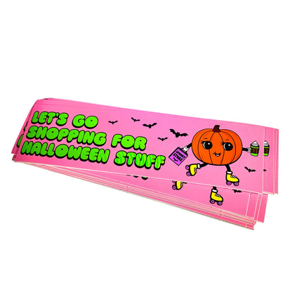 "Let's Go Shopping For Halloween Stuff" Vinyl Sticker (Krystan Saint Cat)