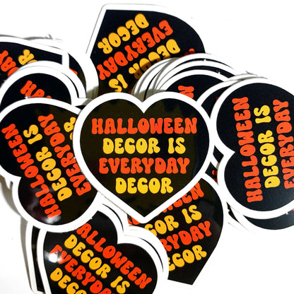 Halloween Decor is Everyday Decor Mini Sticker (Krystan Saint Cat)