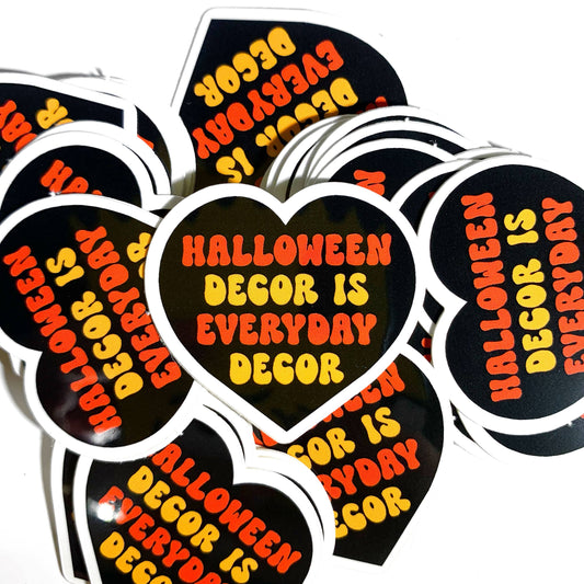 Halloween Decor is Everyday Decor Mini Sticker (Krystan Saint Cat)