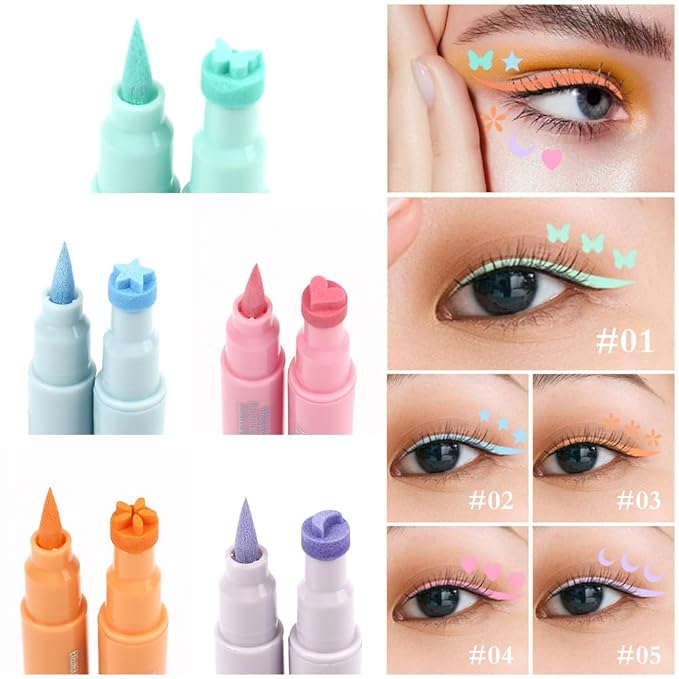 Dual-Ended Colored Eyeliner Stamp Pen – Waterproof, Smudge-Proof Long-Lasting Liquid Eyeliner