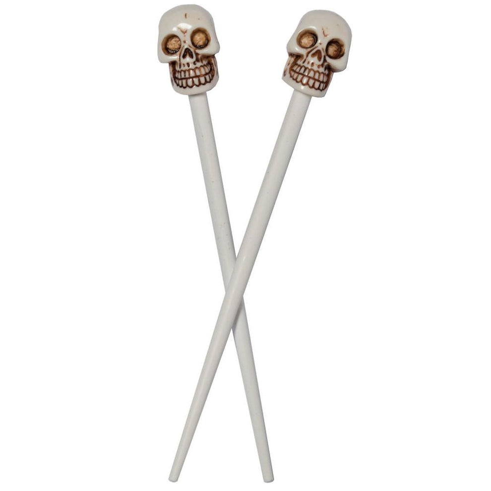 Spooky Skull Collection Hair Sticks (White)