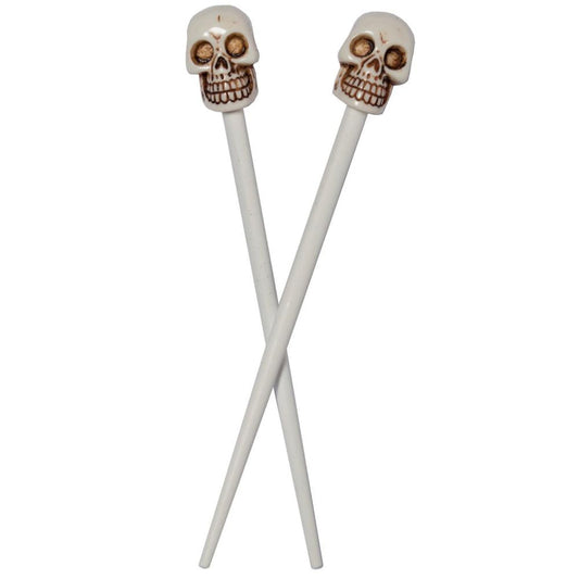 Spooky Skull Collection Hair Sticks (White)