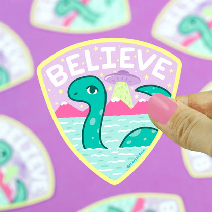 "Believe" Loch Ness Monster Cryptid Vinyl Sticker (Turtle's Soup)