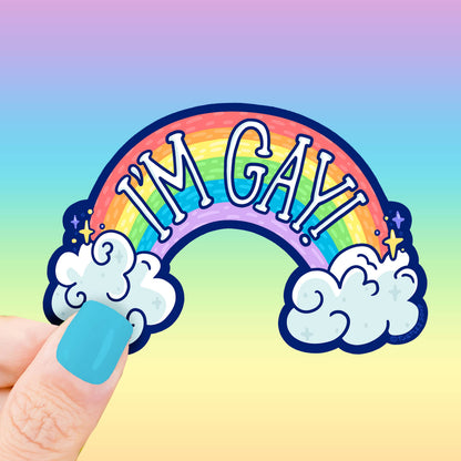 "I'm Gay" Rainbow Pride Vinyl Sticker (Turtle's Soup)