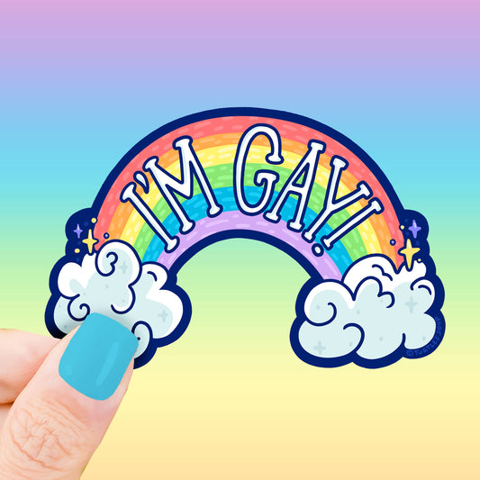 "I'm Gay" Rainbow Pride Vinyl Sticker (Turtle's Soup)
