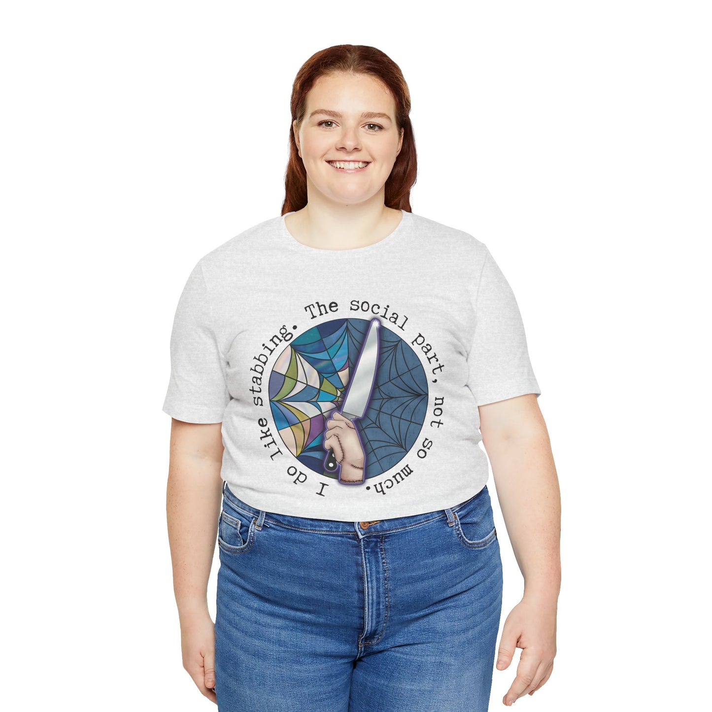 Wednesday Stabbing Thing Knife - Ophelia Hall Window Nevermore Addams Family Shirt -- Gothic Unisex Tee -