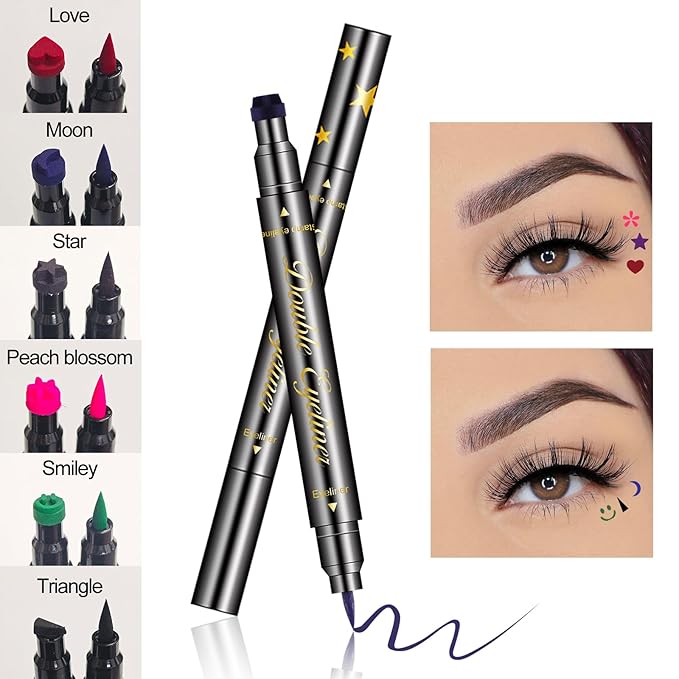 Dual-Ended Colored Eyeliner Stamp Pen – Waterproof, Smudge-Proof Long-Lasting Liquid Eyeliner