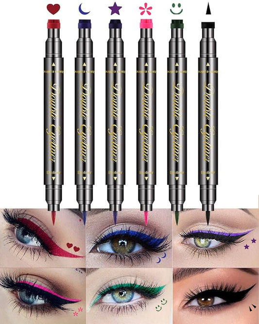 Dual-Ended Colored Eyeliner Stamp Pen – Waterproof, Smudge-Proof Long-Lasting Liquid Eyeliner