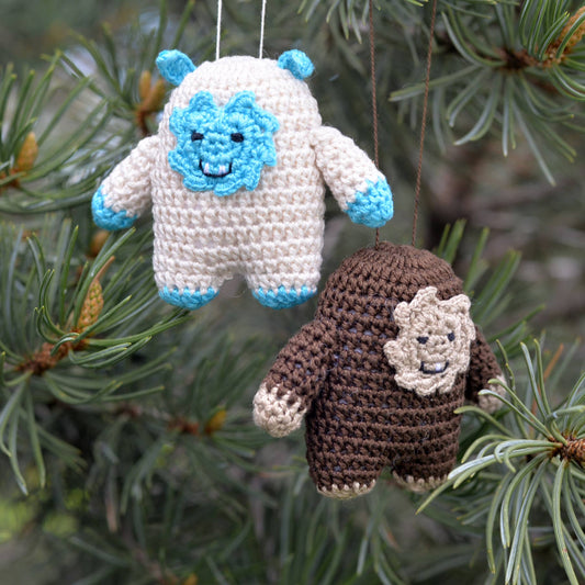 Crochet Bigfoot or Yeti Ornaments