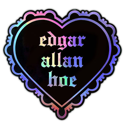 Edgar Allan Hoe Goth Heart Holographic Sticker (Krystan Saint Cat)