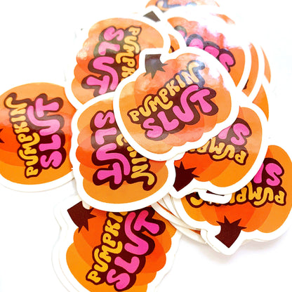 "Pumpkin Slut" Mini Sticker (Krystan Saint Cat)