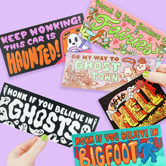 "Honk If You Believe In Ghosts" Car Decal Halloween Vinyl Bumper (Turtle's Soup) Sticker