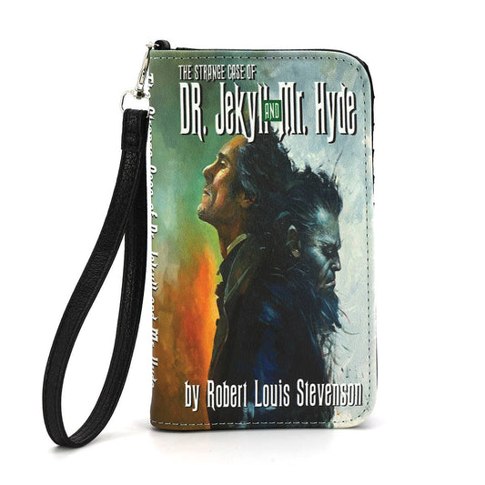 Dr Jekyll and Mr Hyde Book Wallet, Gothic Literary Wallet with Wristlet, Dark Academia Book Style Wallet