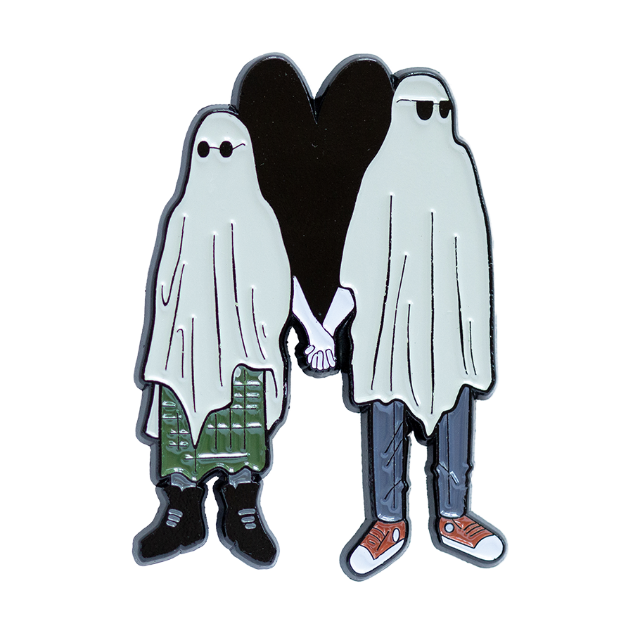 Emo Ghost Couple Enamel Pin Romantic Gift Halloween (Ectogasm)