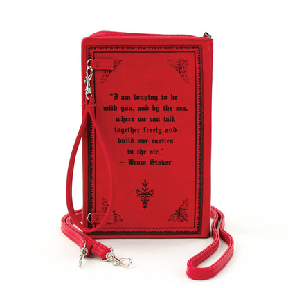 Dracula Book Crossbody Bag, Gothic Vampire Purse, Dark Academia Literary Crossbody Clutch Bag