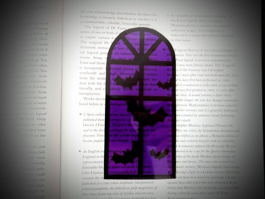 Dark Veinlet - Clear Bookmark - Purple Halloween Window Goth Gothic Horror