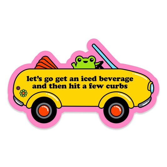 "Bad Driver" Sticker Frog Iced Beverage Hit The Curb Vinyl (Krystan Saint Cat)