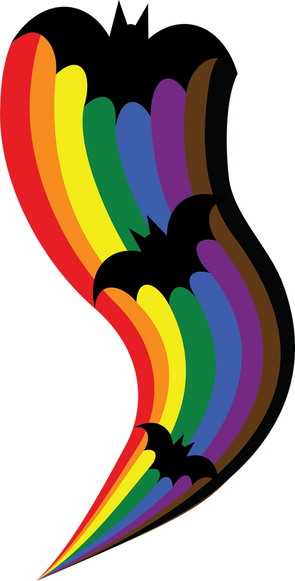 Spooky Bats Rainbow Pride Sticker