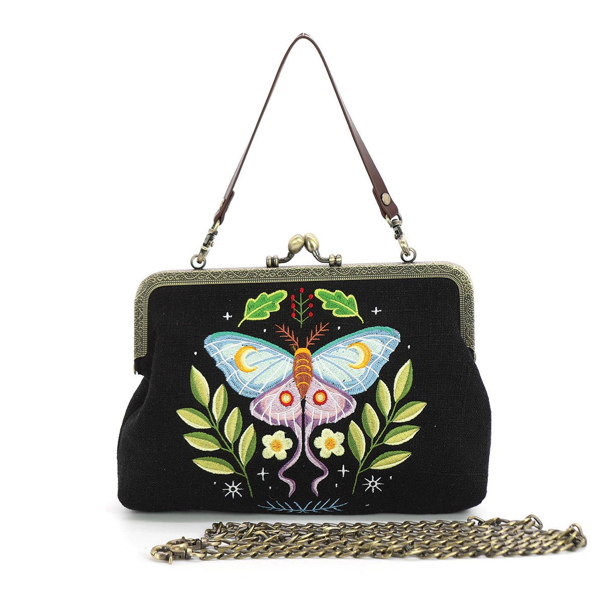 Butterfly Vintage Kiss Lock Bag