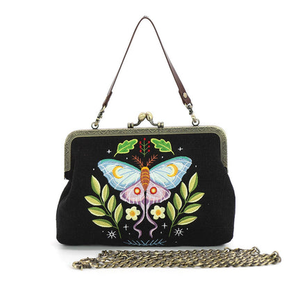 Butterfly Vintage Kiss Lock Bag