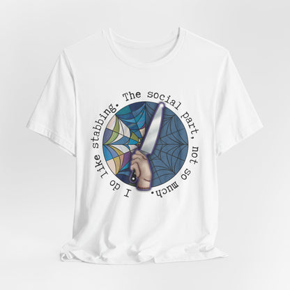 Wednesday Stabbing Thing Knife - Ophelia Hall Window Nevermore Addams Family Shirt -- Gothic Unisex Tee -