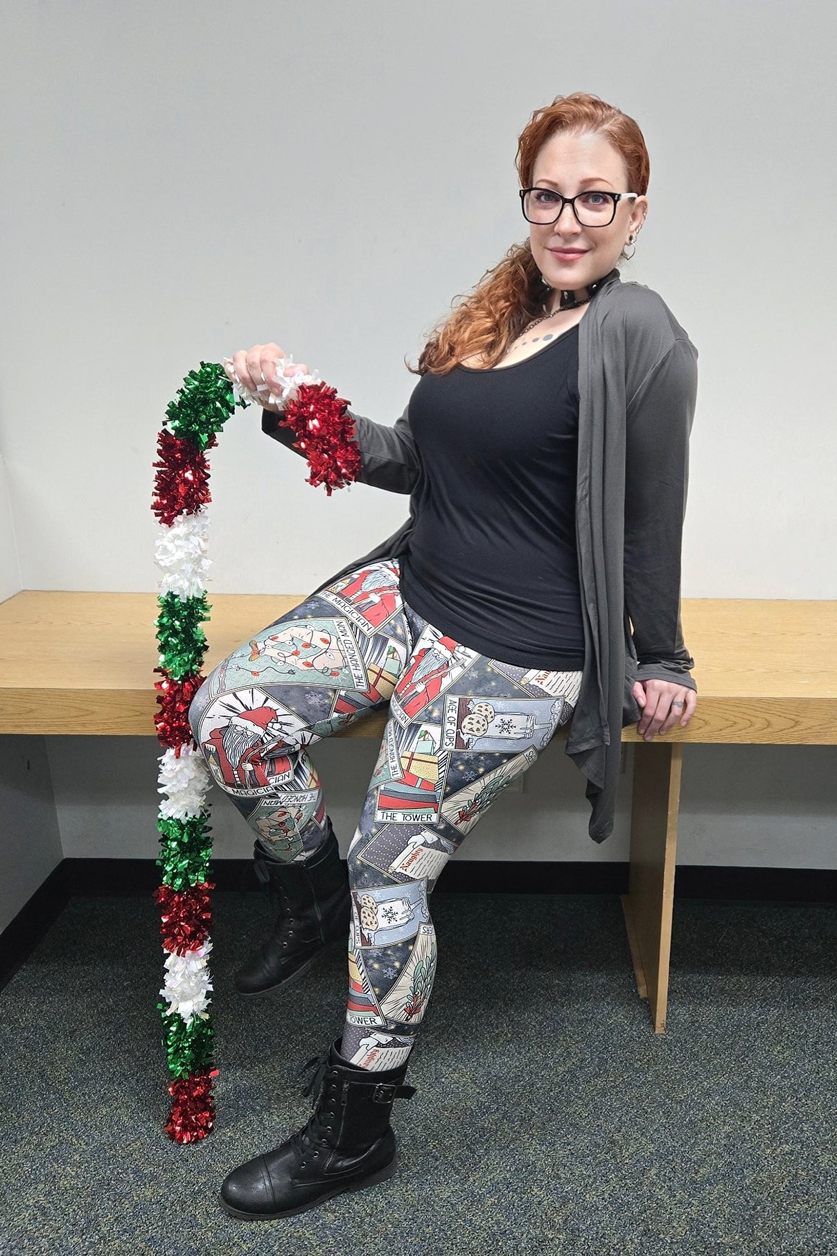 Christmas Tarot (Semi-Exclusive) - Witchy Witchmas Creepmas High-quality Handcrafted Vibrant Leggings