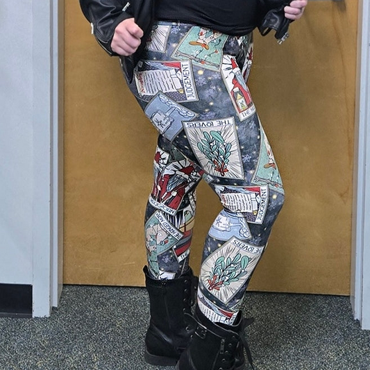 Christmas Tarot (Semi-Exclusive) - Witchy Witchmas Creepmas High-quality Handcrafted Vibrant Leggings