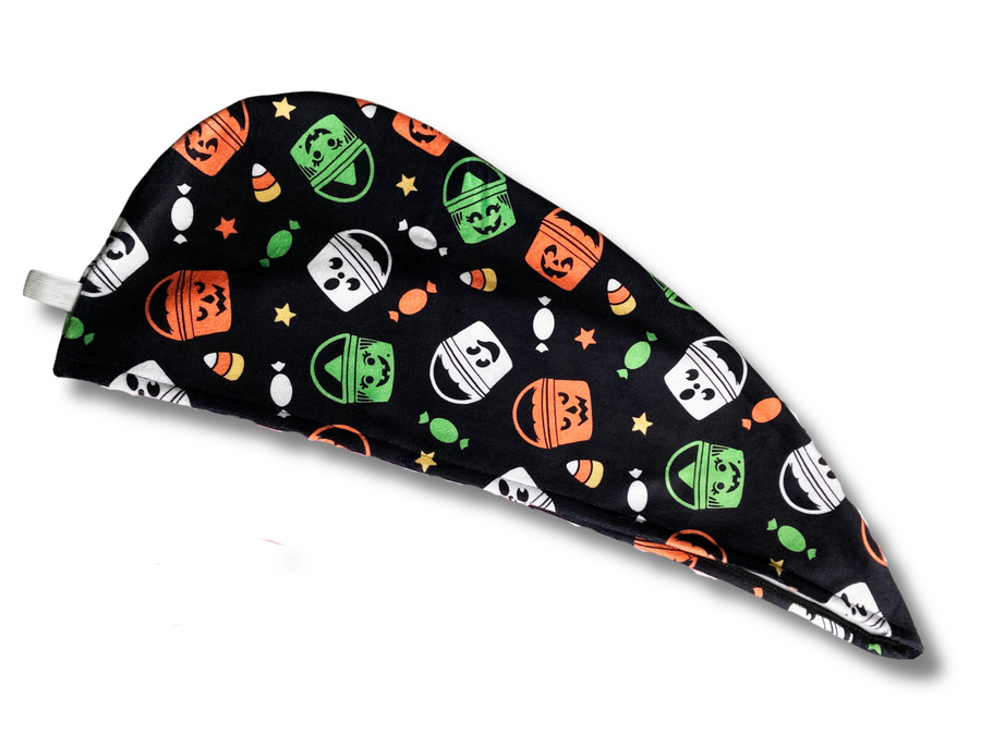 Leggings & Hair Wrap Towel Combo Boo Bucket Halloween Vintage - The Sketchy Pumpkin
