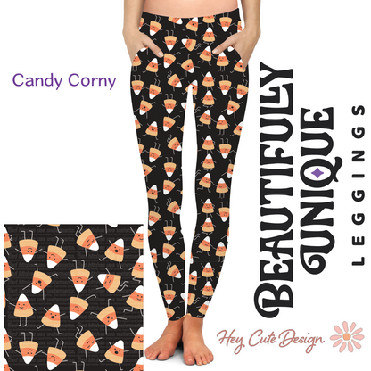 CLEARANCE Candy Corny - Hey Cute Design (Semi-Exclusive) - Pocket Leggings