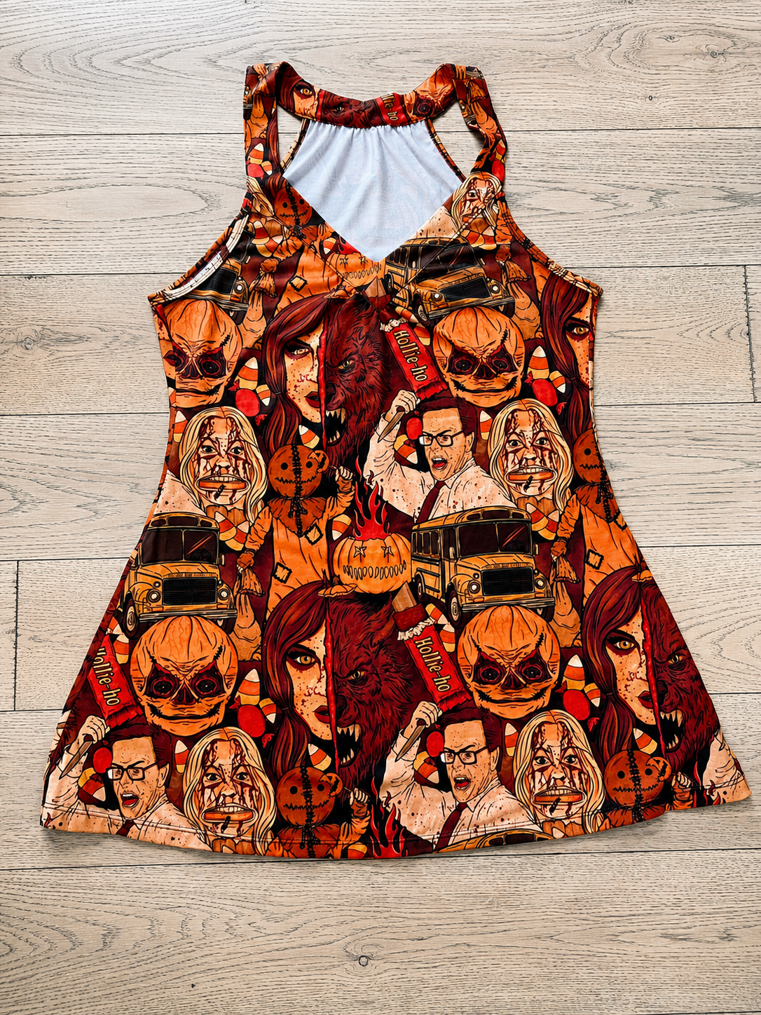 Pre-Order: Halloween Horror - Jezzebelle Wide Strap V-Neck Nightdress